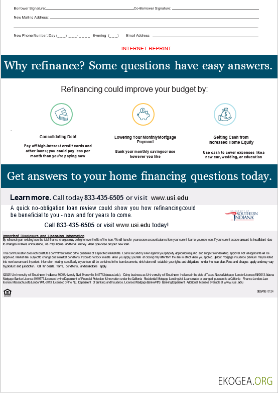 Relevé hypothécaire du compte de l'Université du sud de l'Indianna aux États , Unis aux formats Word et PDF, 3 pages 3